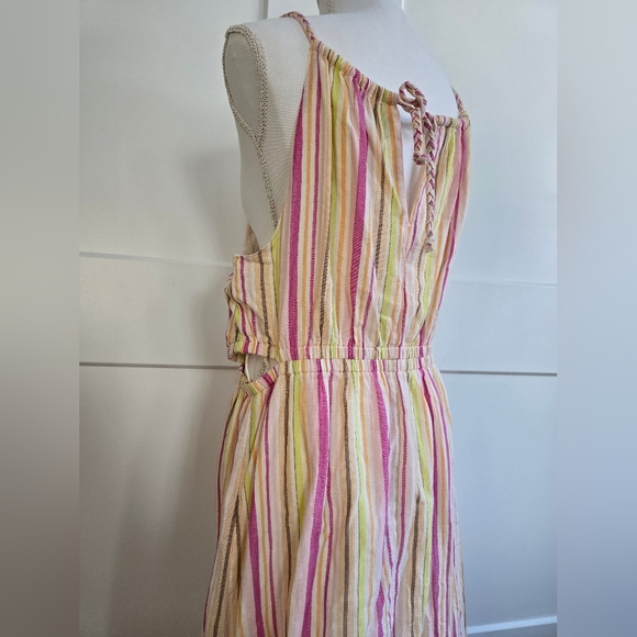Old Navy Maternity Waist-Defined Striped Halter Maxi Dress - Picture 8 of 10